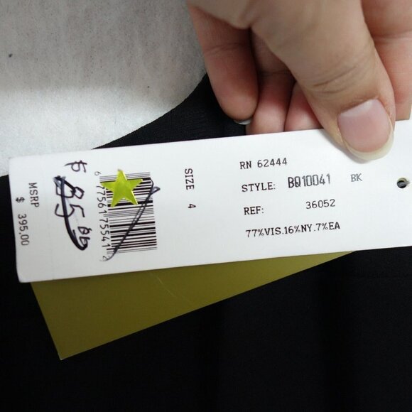 Nicole Miller Body Con Dress Womens Size 4 Black backless Sleeveless - Picture 7 of 13